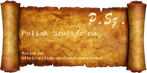 Poliak Szultána névjegykártya